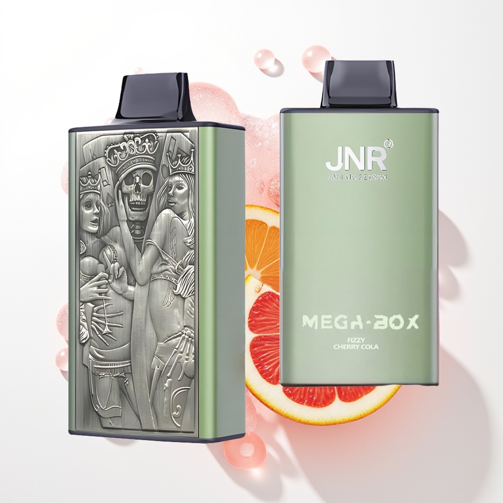 JNR Mega Box 25000 Pūšu Vienreizējās Lietošanas Vape Dzirkstošā Ķiršu Kola ar 30ml E-liquid, 850mAh Battery, Dual Mesh Coil & Dual Core, Type-C Quick Charge