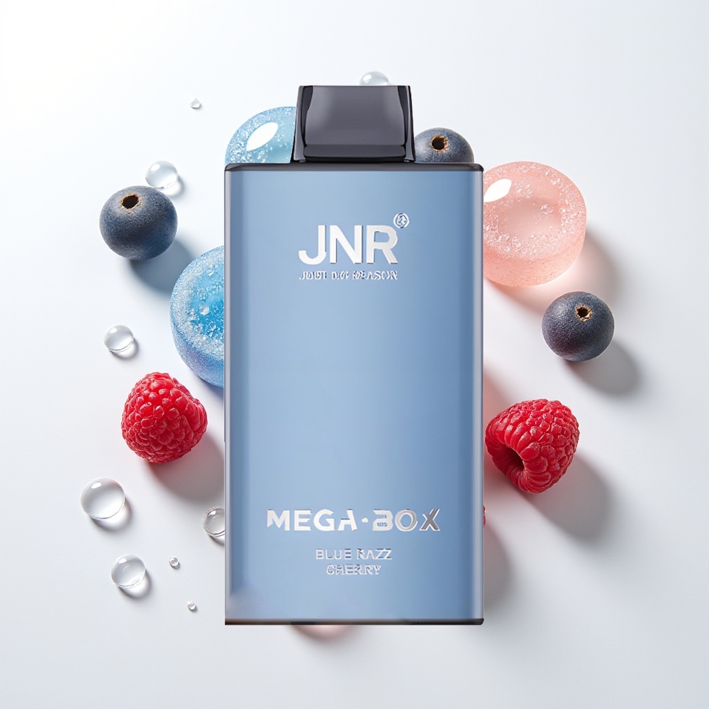 JNR Mega Box 25000 Puffu Vienreizējās Lietošanas Vape Zilā Aveņu Ķiršu