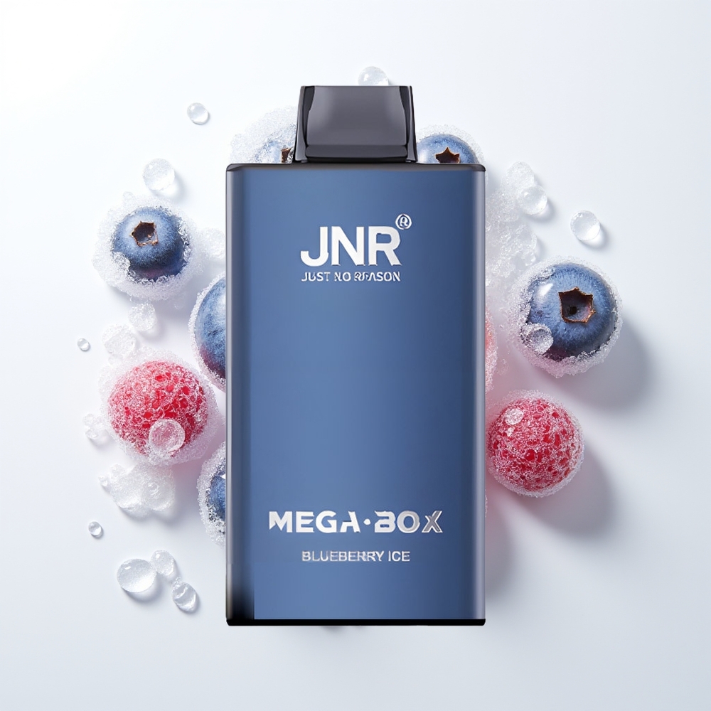JNR Mega Box 25000 Puffu Vienreizējās Lietošanas Vape Zilenes Aveņu Ledus ar 30ml E-liquid, 850mAh Battery, Dual Mesh Coil, Type-C Quick Charge