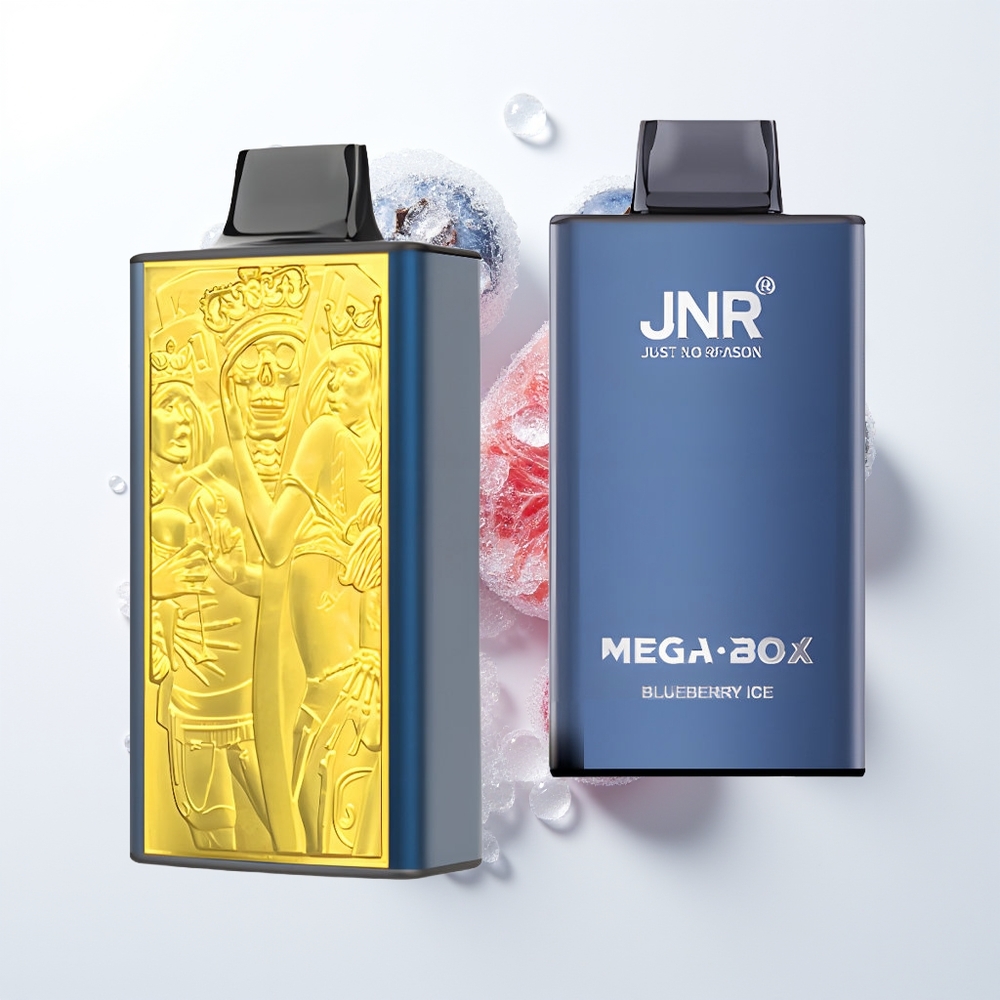 JNR Mega Box 25000 Puffu Vienreizējās Lietošanas Vape Zilenes Aveņu Ledus ar 30ml E-liquid, 850mAh Battery, Dual Mesh Coil, Type-C Quick Charge