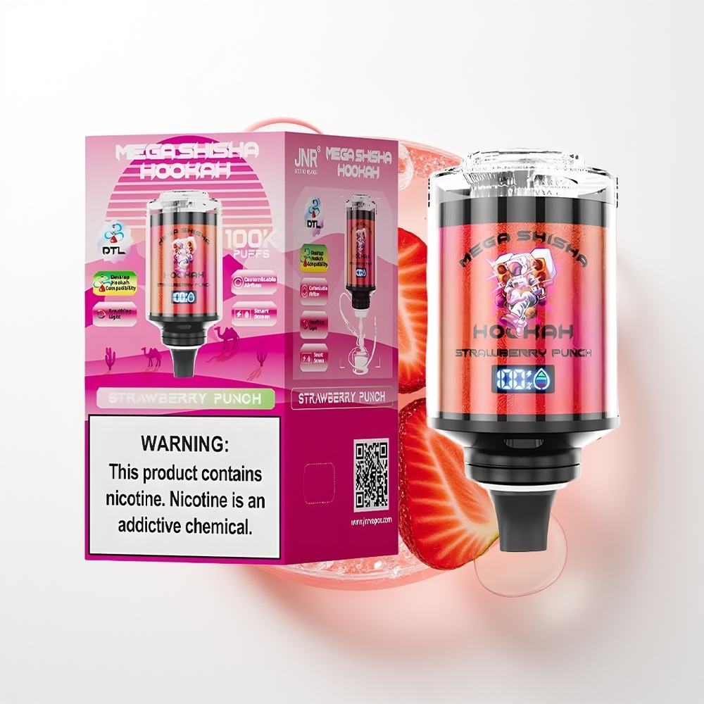 JNR Mega Shisha Hookah 100K 60ml Erdbeere Punch 2200mAh