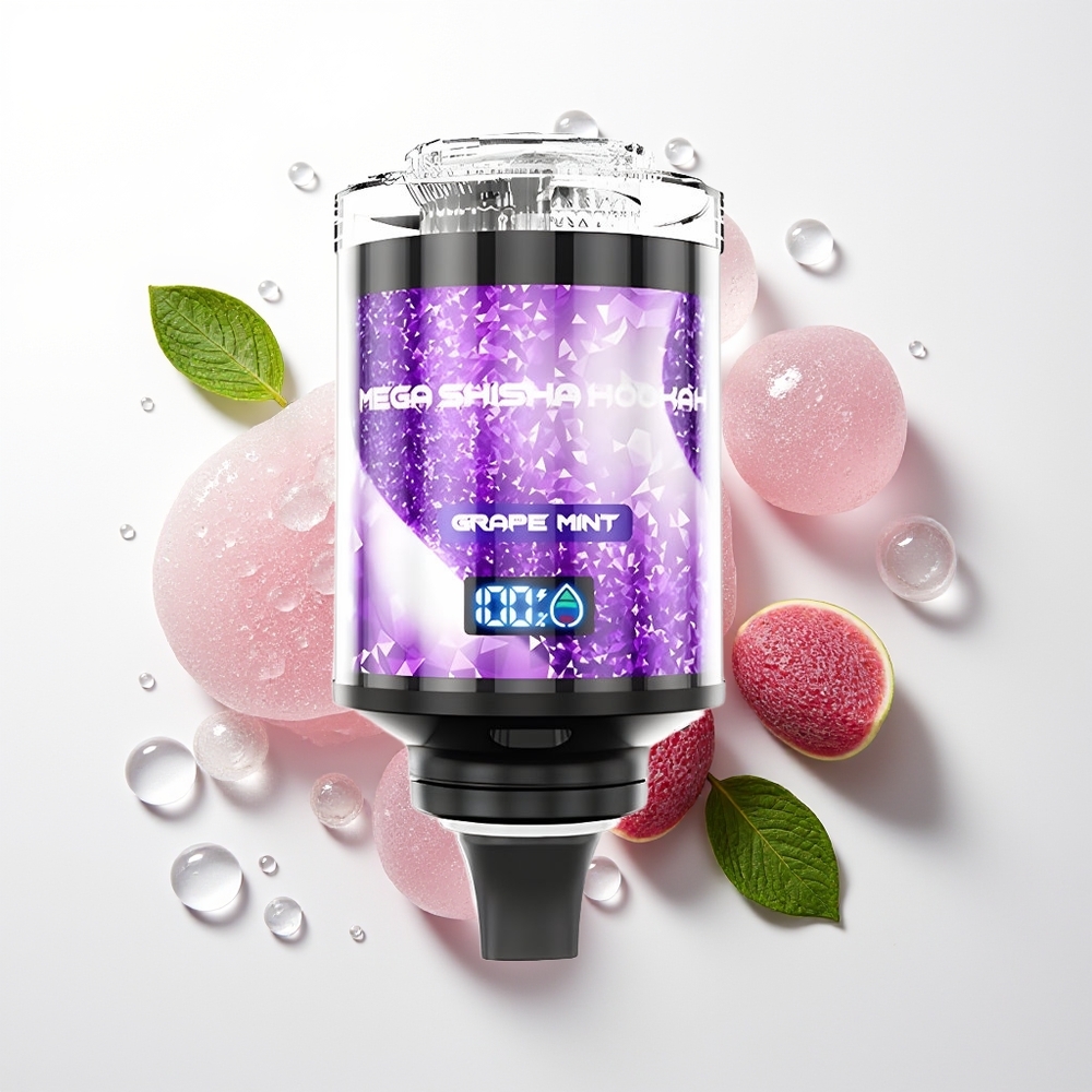 JNR Mega Shisha Hookah 100K Galda Saderība Vīnogas Mētra