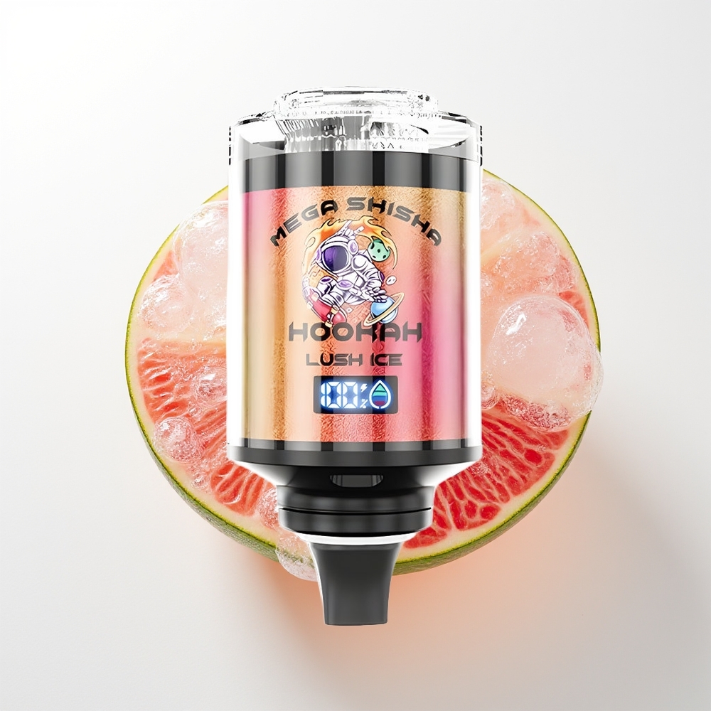 JNR Mega Shisha Hookah 100K Lush Ledus Darbvirsmas Saderība Interaktīvs Ekrāns 2200mAh 60ml