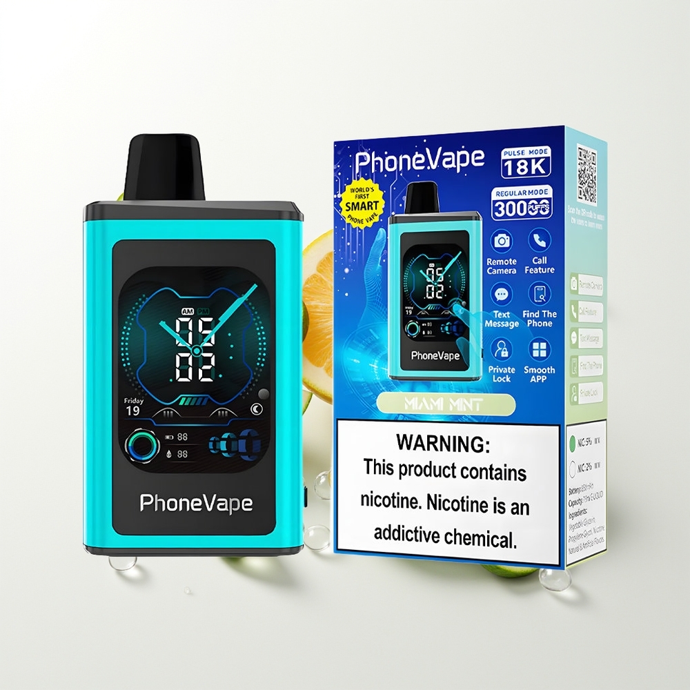 JNR PhoneVape 30000 puffs Vienreizējās Lietošanas Vape Maiami Mētra