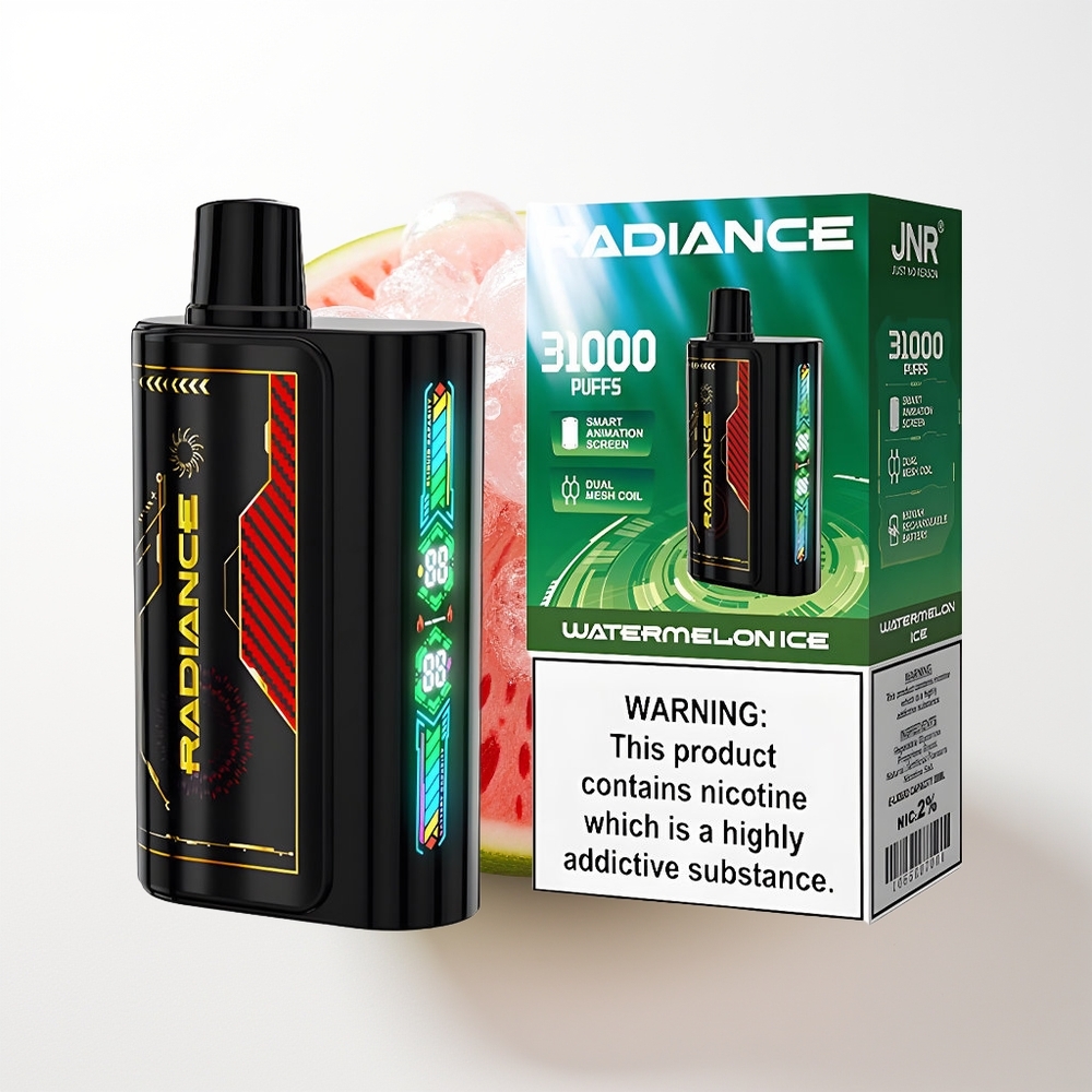 JNR Radiance 31000 Pūšieni Vienreizējās Lietošanas Vape Arbūzu Ledus ar 28ml E-šķidruma, Dual Mesh Coil, 950 mAh Akumulatoru un Type-C Uzlādi