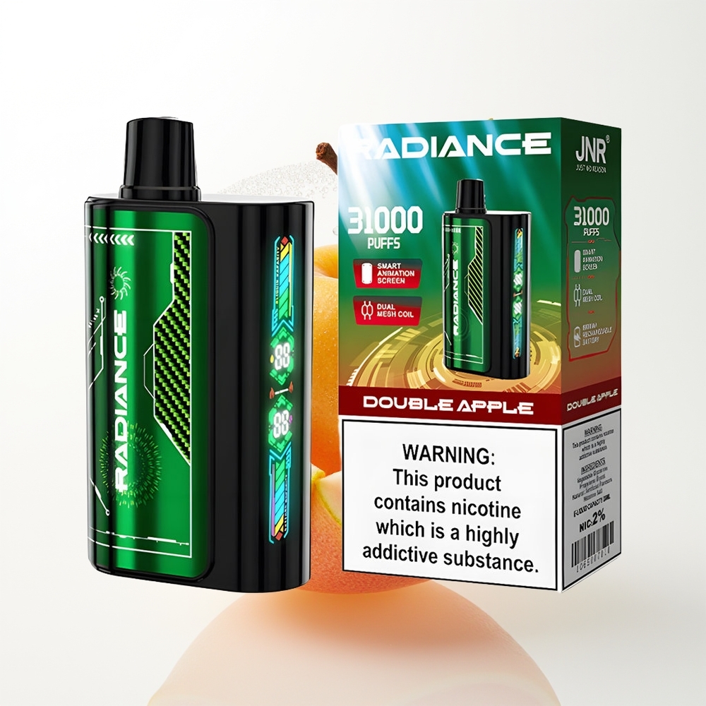 JNR Radiance 31000 Pūšu Vienreizējās Lietošanas Vape Dubultā Ābele 28ml E-šķidrums 950 mAh Uzlādējama Baterija
