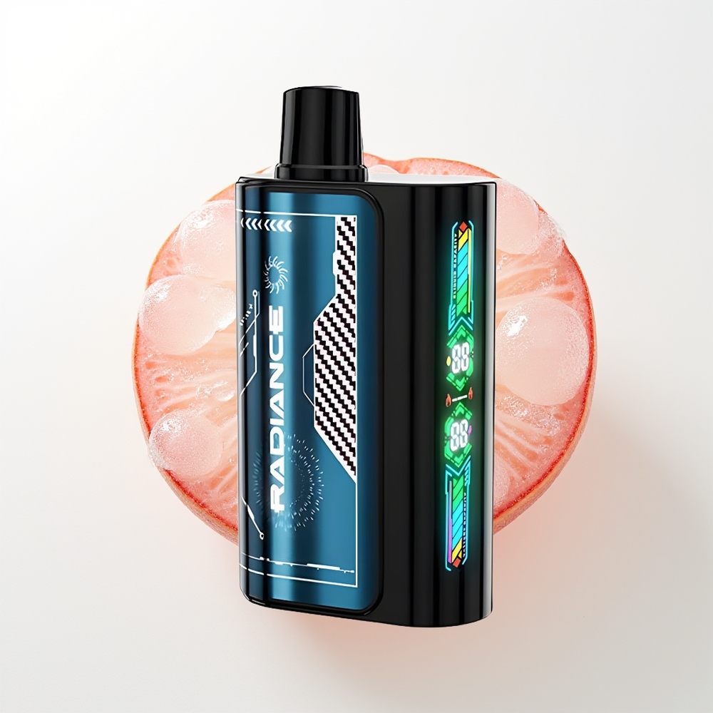 JNR Radiance 31000 Pūšu Vienreizējās Lietošanas Vape Vasaras Persiku Ledus ar 28ml E-šķidruma, Dual Mesh Coil, 950 mAh Uzlādējama Baterija, Type-C Uzlāde, Nikotīna Saturs 2%