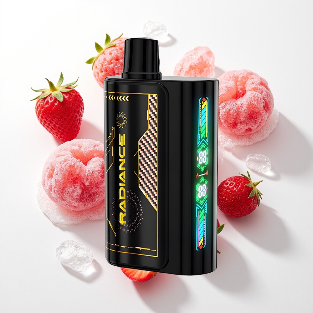 JNR Radiance 31000 Puffs Vienreizējās Lietošanas Vape Zemene Aveņu Ķiršu Ledus ar 28ml E-šķidrumu, Dual Mesh Coil un Type-C Uzlādi