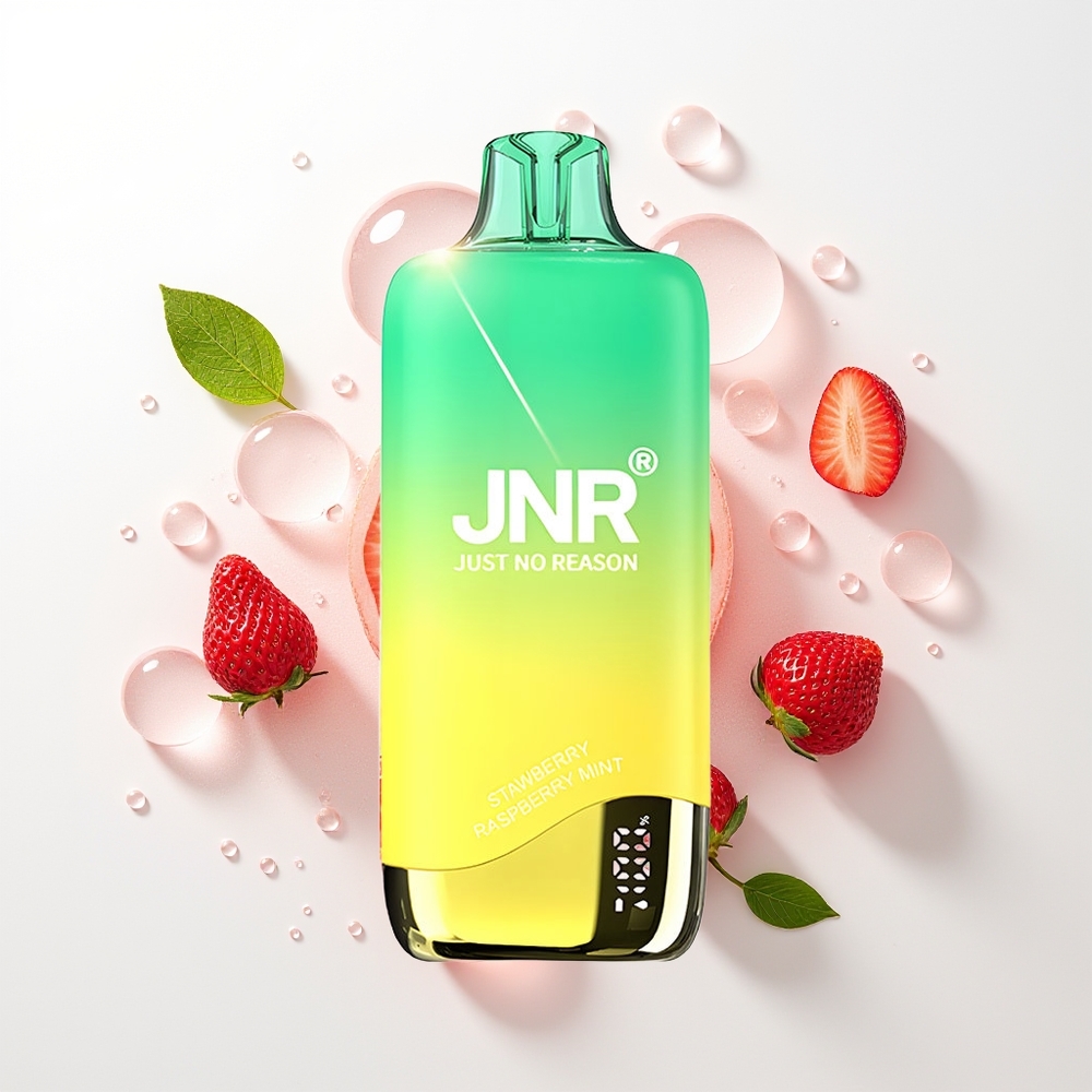 JNR Rainbow 10500 Puffs Izmētamais Veips Zemene Persiku Mētra 600mAh 18ml USB-C 0.8ohm