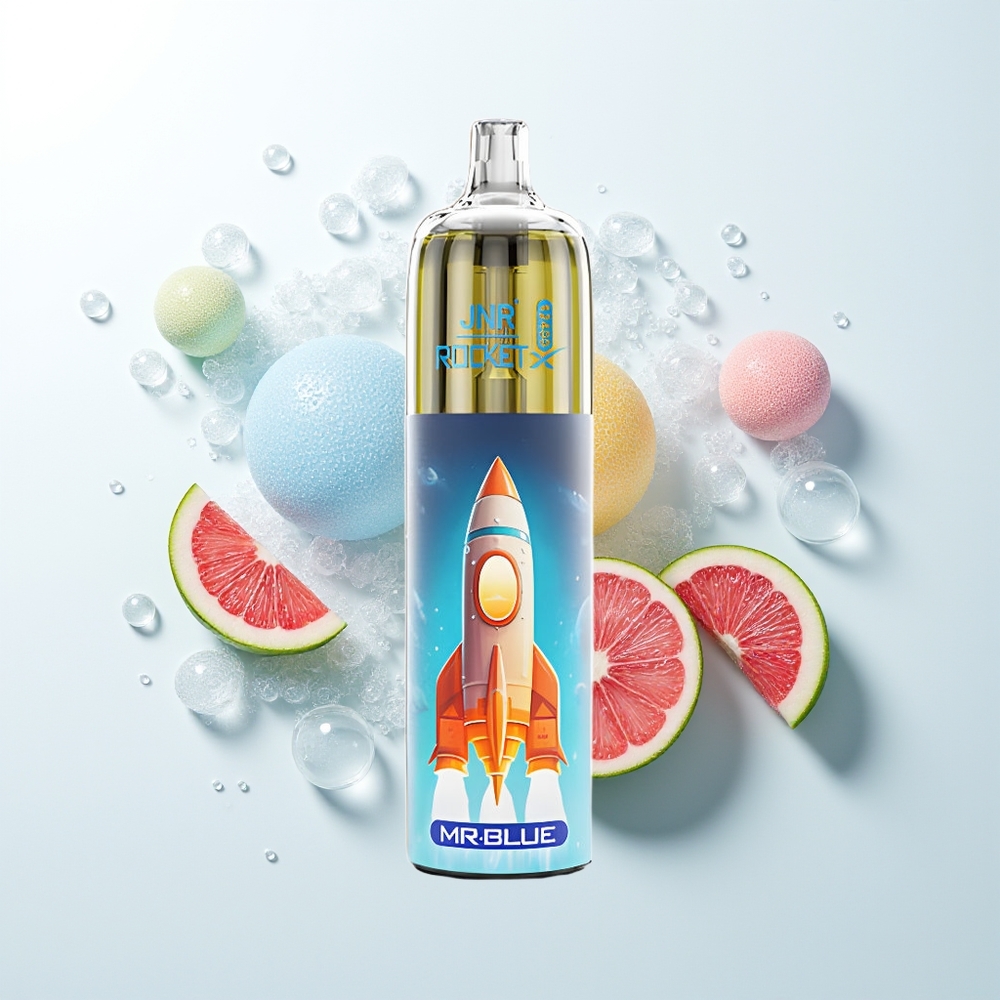 JNR Rocket-X 12400 Pūšu Izdzeramais Veips Kungs Zils (1.2ohm Sietas Spole, 850mAh Akumulators, 25ml e-Sķidruma Ietilpība, Type-C Ātrā Uzlāde, RGB Gaismas, Regulējams Gaisa Plūsma)