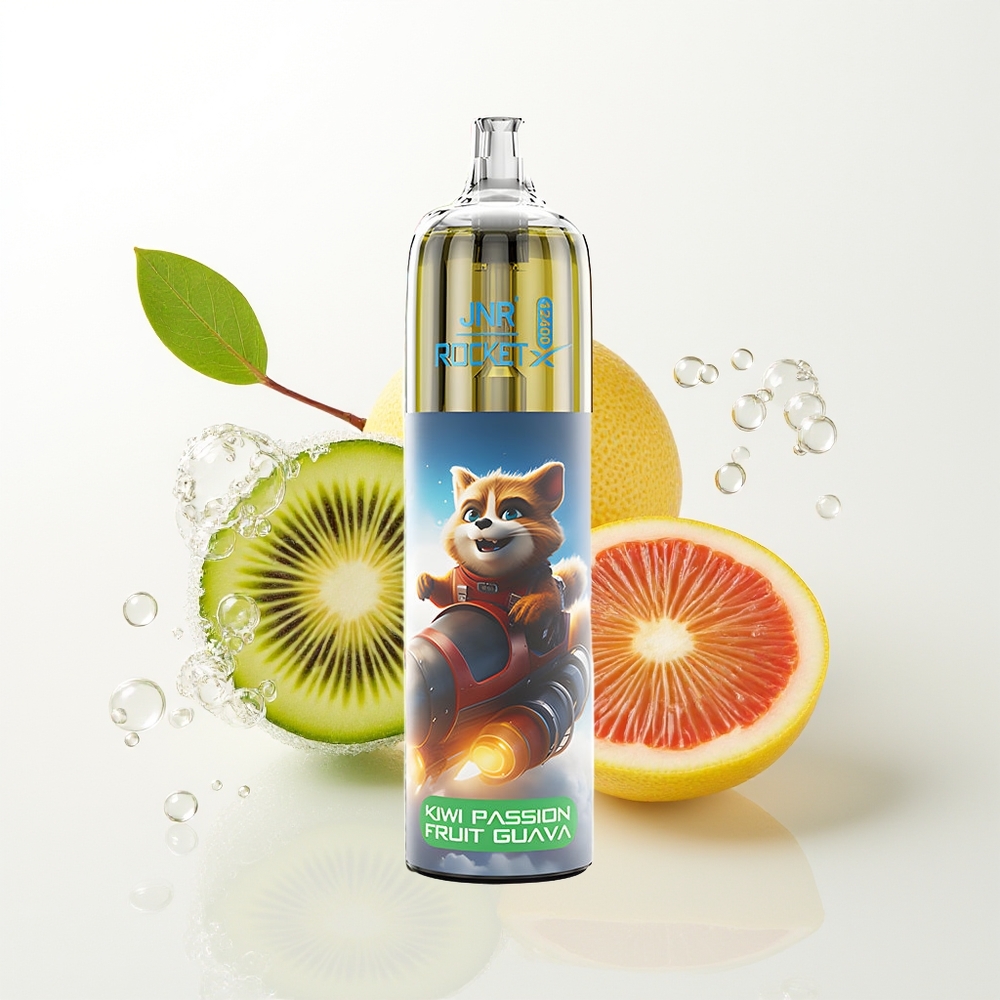JNR Rocket-X 12400 Puffs Disposable Vāpētājs Ķīvi Marakuja Guava Adjustable Airflow RGB Gaismas 1.2ohm Mesh Coil 850mAh Battery 25ml e-Liquid Type-C Quick Charge 0% 2% 5% Nikotīns