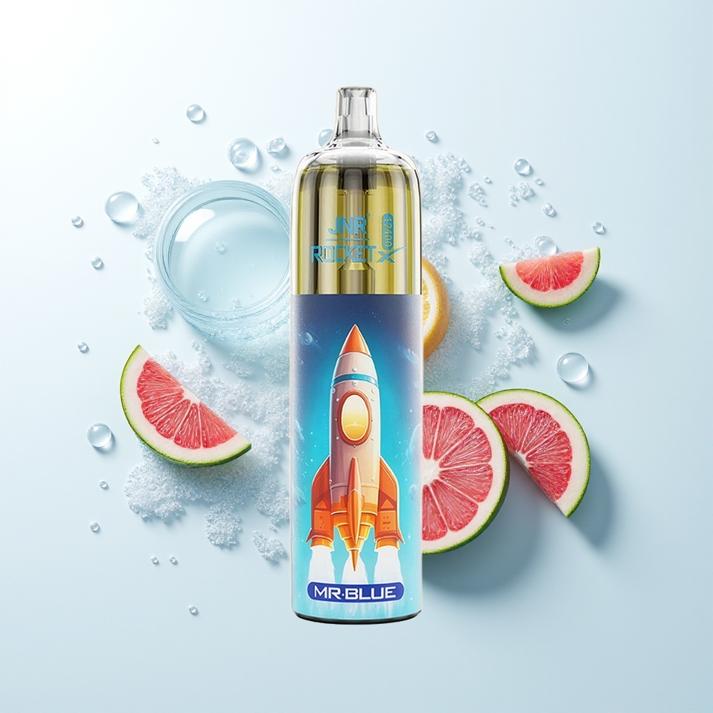 JNR Rocket-X 12400 Puffs Izlaidams Vape Zils Gaiss RGB 1.2ohm Tīkls 850mAh 25ml Type-C 0%2%5%