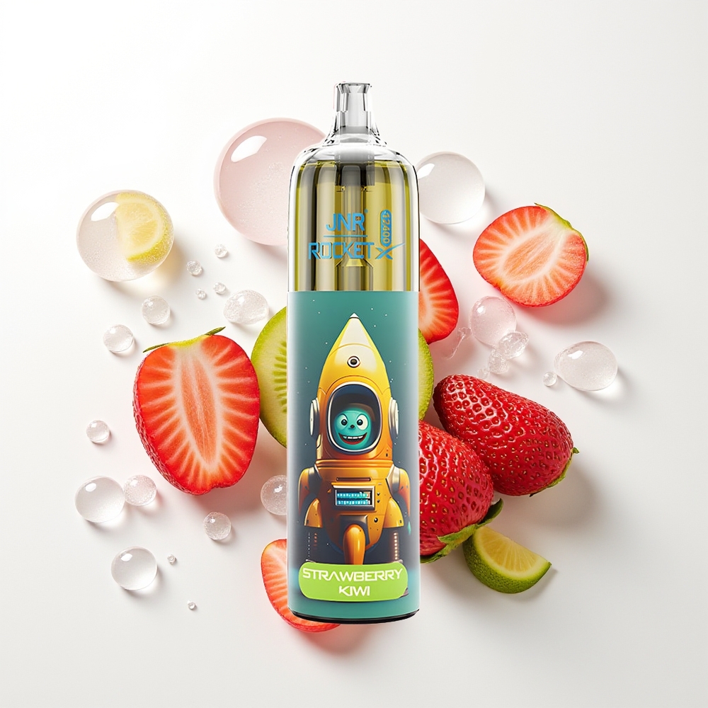 JNR Rocket-X 12400 Puffs Vienreizējās Lietošanas Vape Zemeņu Kivi Regulējams Gaisa Plūsma RGB Gaismas 1.2ohm Sietas Spole 850mAh Akumulators 25ml eŠķidrums Type-C Ātrā Uzlāde