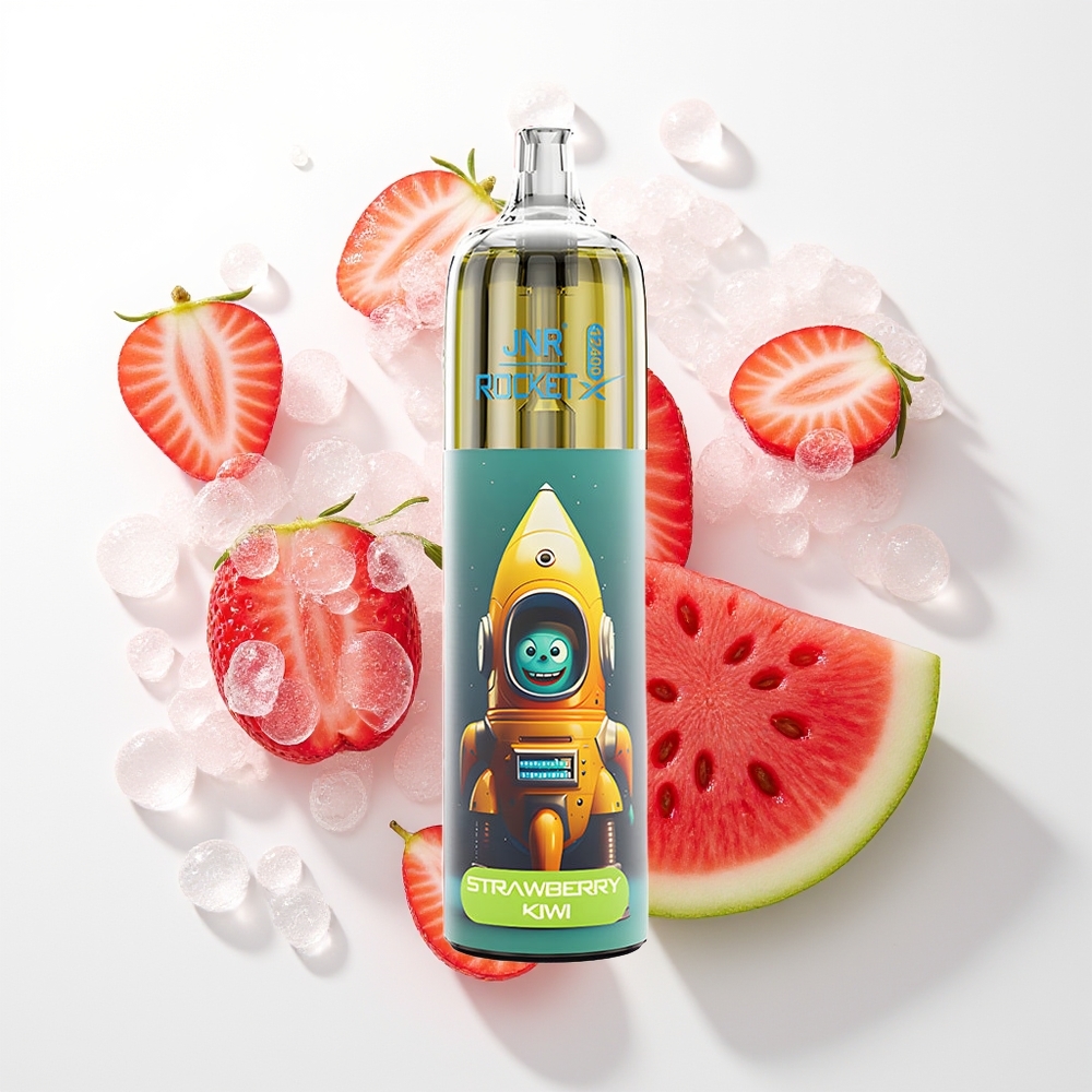 JNR Rocket-X 12400 Puffs Vienreizējās Lietošanas Vape Zemeneņu Arbūza Ledus ar Adjustable Airflow, RGB Gaismām, 1.2ohm Mesh Coil, 850mAh Battery, 25ml e-Liquid, Type-C Quick Charge, Nikotīns 0%,2%,5%