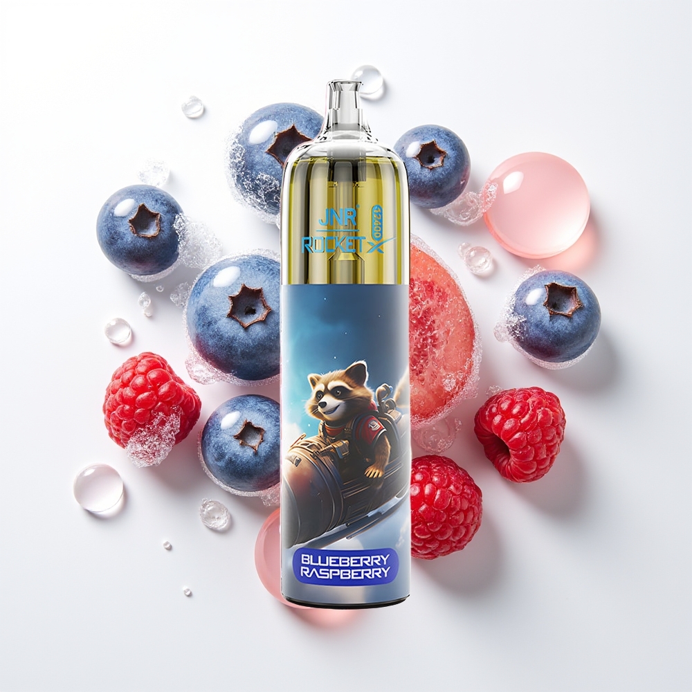 JNR Rocket-X 12400 Puffs Vienreizējās Lietošanas Vape Zemenes Aveņu ar Adjustable Airflow, RGB lights, 1.2ohm Mesh Coil, 850mAh Battery, 25ml e-Liquid, Type-C Quick Charge, Nicotine 0%,2%,5%
