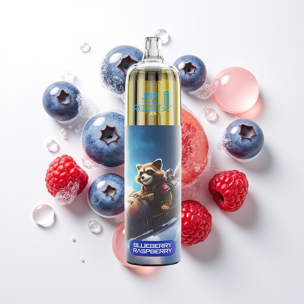 JNR Rocket-X 12400 Puffs Vienreizējās Lietošanas Vape Zemenes Aveņu ar Adjustable Airflow, RGB lights, 1.2ohm Mesh Coil, 850mAh Battery, 25ml e-Liquid, Type-C Quick Charge, Nicotine 0%,2%,5%