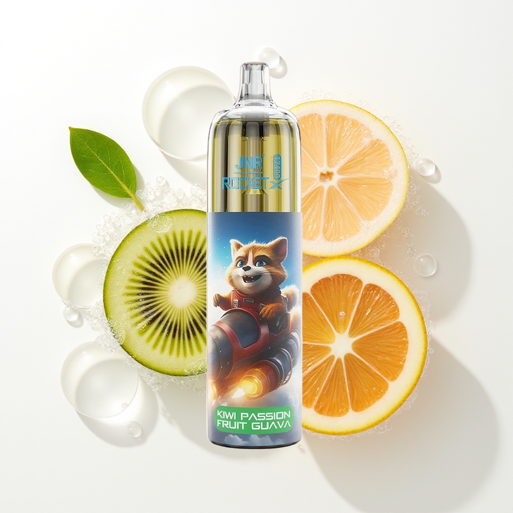 JNR Rocket-X 12400 Puffs Vienreizējās Lietošanas Vape Ķīviu Passion Augļu Guava Adjustable Airflow RGB Gaismas 1.2ohm Mesh Coil 850mAh Akumulators 25ml e-Liquid Type-C Quick Charge 0% 2% 5% Nikotīns