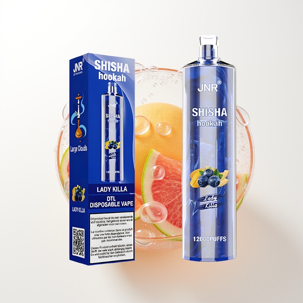 JNR Shisha Hookah 12000 Puffs Vienreizējās Lietošanas Vape Dāmu Nīcinātājs 0,6 Ohm Tīkls Spole 24ml 750mAh Type-C