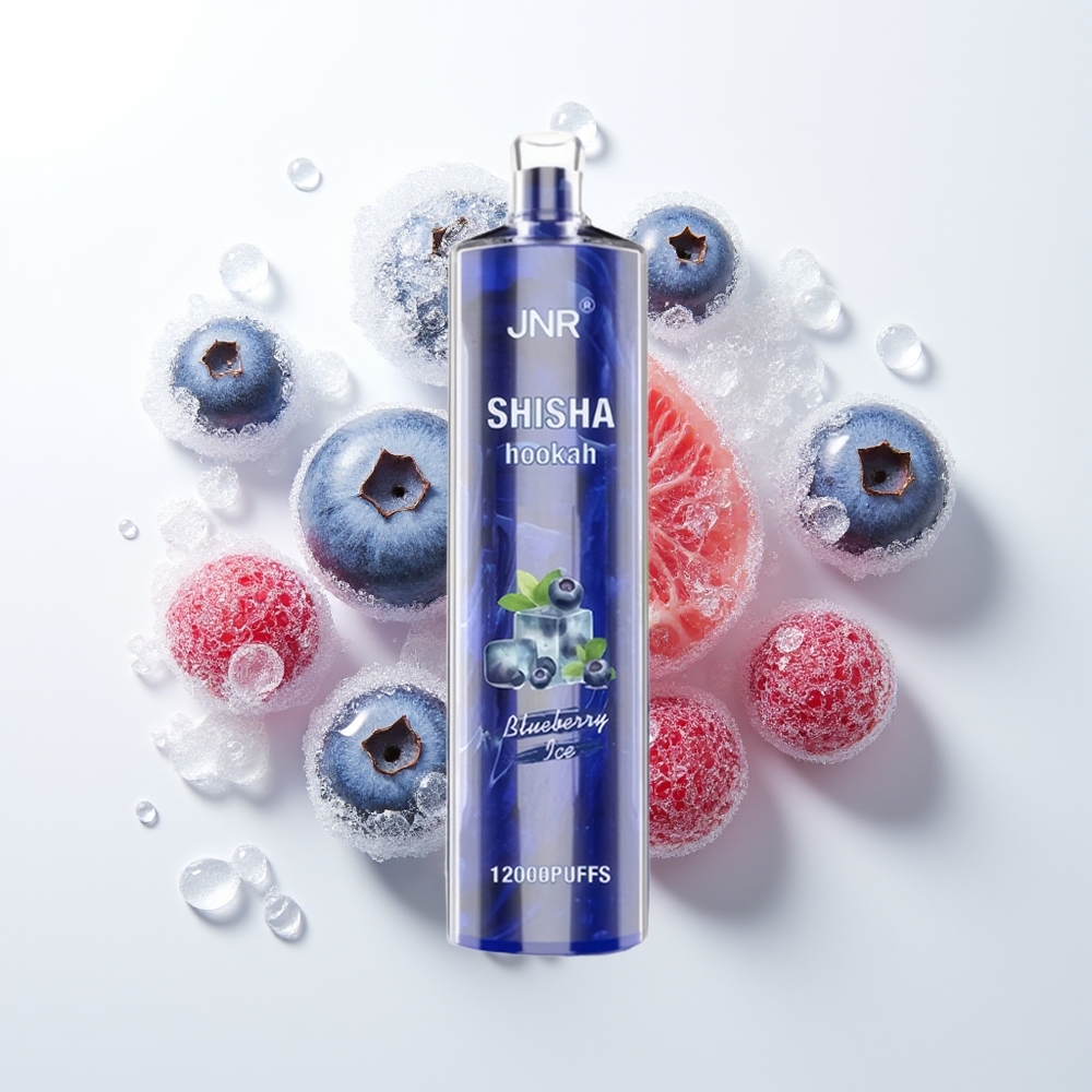 JNR Shisha Hookah 12000 Puffu Vienreizējās Lietošanas Vape Zilā Gaileņa Ledus ar 750mAh bateriju, 24m e-šķidruma, 0%/2% nikotīna, 0.6 Ohm sieta spole, Type-C ātrās uzlādes