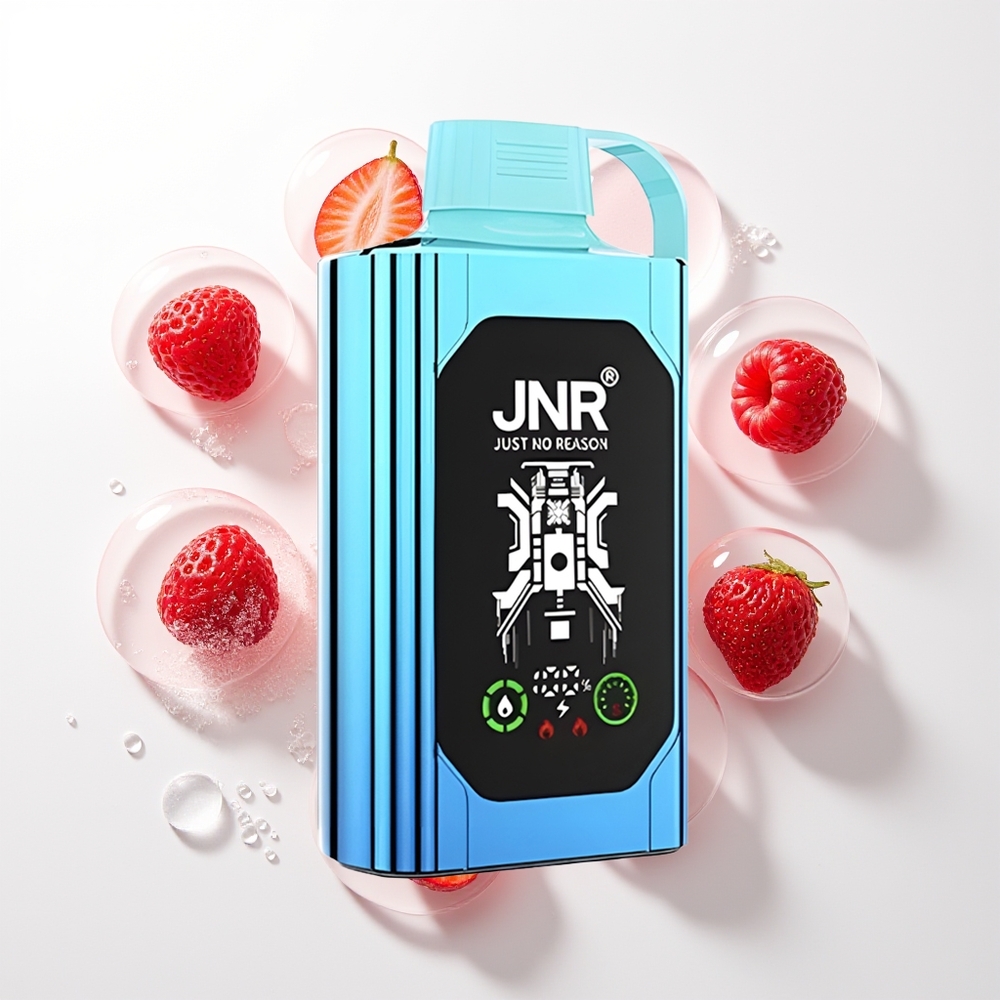 JNR Shisha Hookah Box 20500 Iekšpuses Augstas Izšķirtspējas Displejs Zemeņu Aveņu Konfekšu Vienreizējās Lietošanas Vape 1000mAh 25ml Dual Mesh Coil & Dual Core Type-C Quick Charge 0%,2%,5% Nikotīns