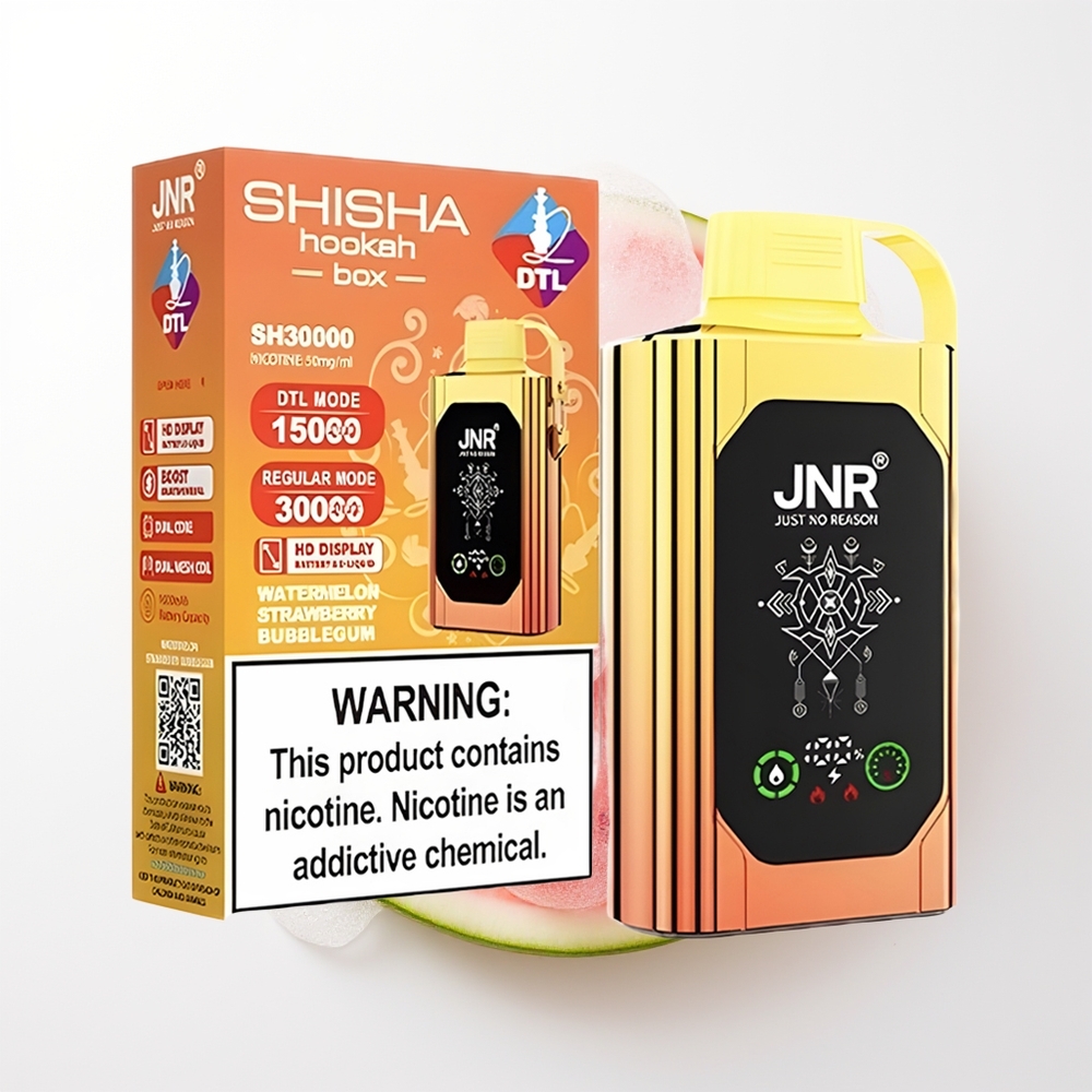 JNR Shisha Hookah Box 20500 Pūšanas HD Displejs 1000mAh 25ml Dubultais Režģis & Dubultais Kodols Type-C Straumeņu Ātrās Uzlādes 0%,2%,5% Arbūzu Zemeņu Sķēvīšu Gumija