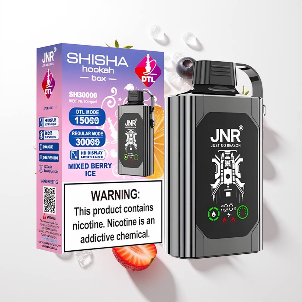 JNR Shisha Hookah Box 20500 Puffs HD Displejs 25ml Jauktu Ogļu Ledus 2% Dual Mesh Coil Type-C