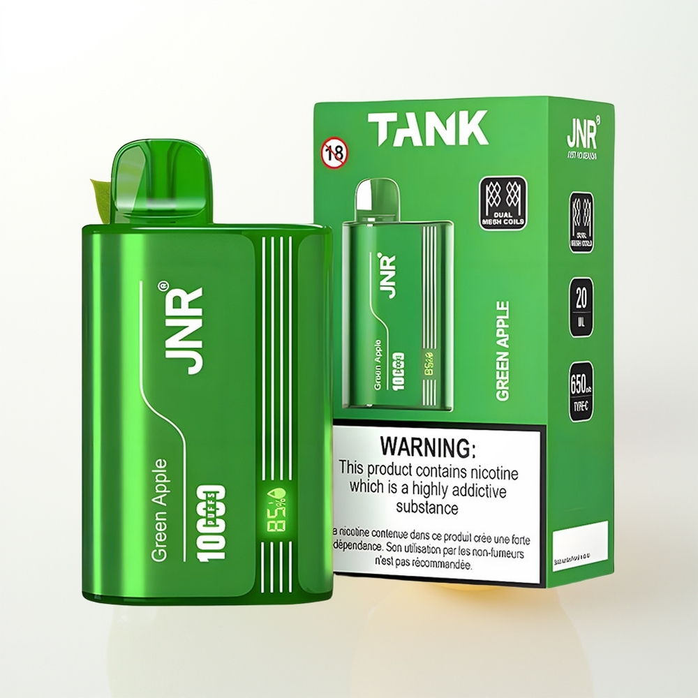 JNR Tank 10000 Puffs Izdzeramais Vēžītis Zaļā Ābols Persiks Bumbieris Digitālais Displejs Tipa-C Lādēšana Dubultais Sietiņš