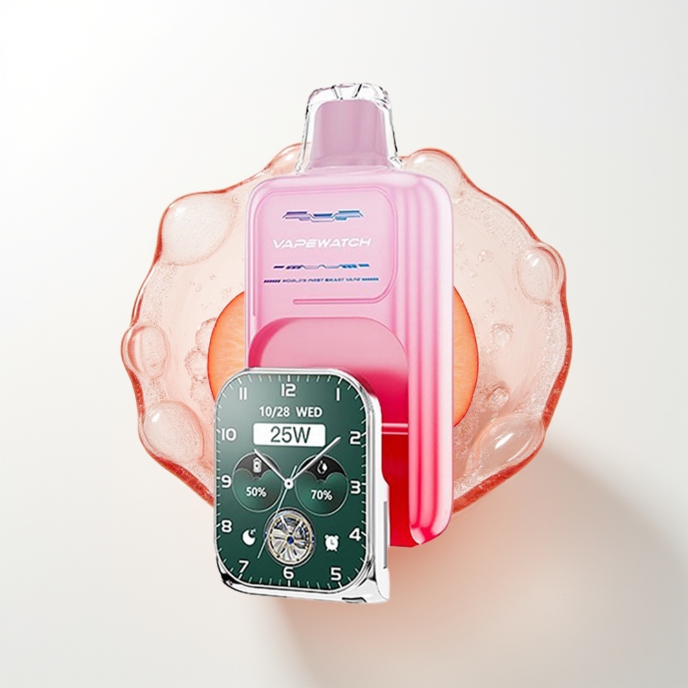 JNR VapeWatch 30000 Pūšu Vienreizējās Lietošanas Vape Džordžijas Persiks 1000mAh 19mL 5% Dual Mesh Coil Type-C