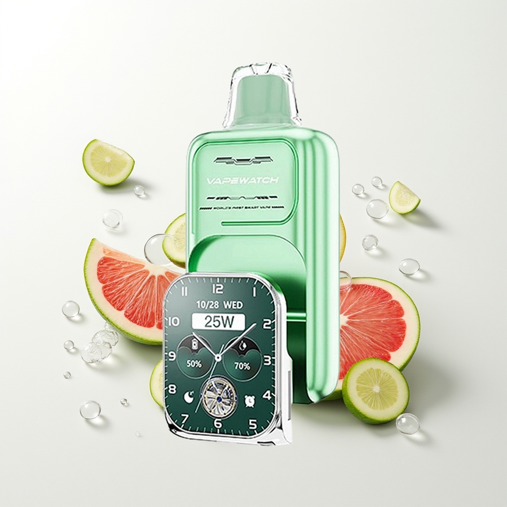 JNR VapeWatch 30000 Pūšu Vienreizējās Lietošanas Vape Maiami Mētra 1000mAh 19mL 5% Dual Mesh Coil Type-C