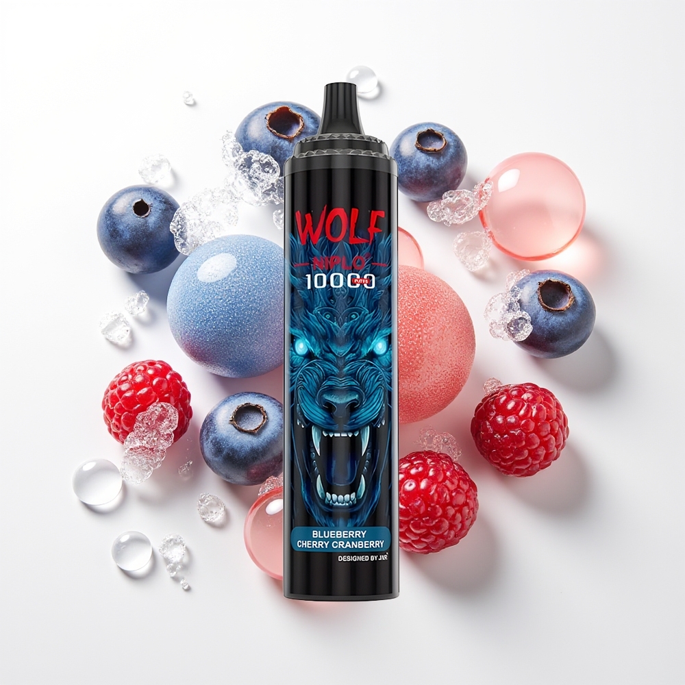 JNR Wolf Niplo 10000 Pūšķi Krūmmellenes Ķiršu Dzērvenes 1.0 Ohm 650mAh 20ml Type-C