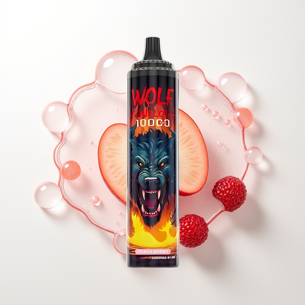 JNR Wolf Niplo 10000 Puffs Persiku Ogu 1.0 Ohm Mesh 650mAh 20ml Type-C