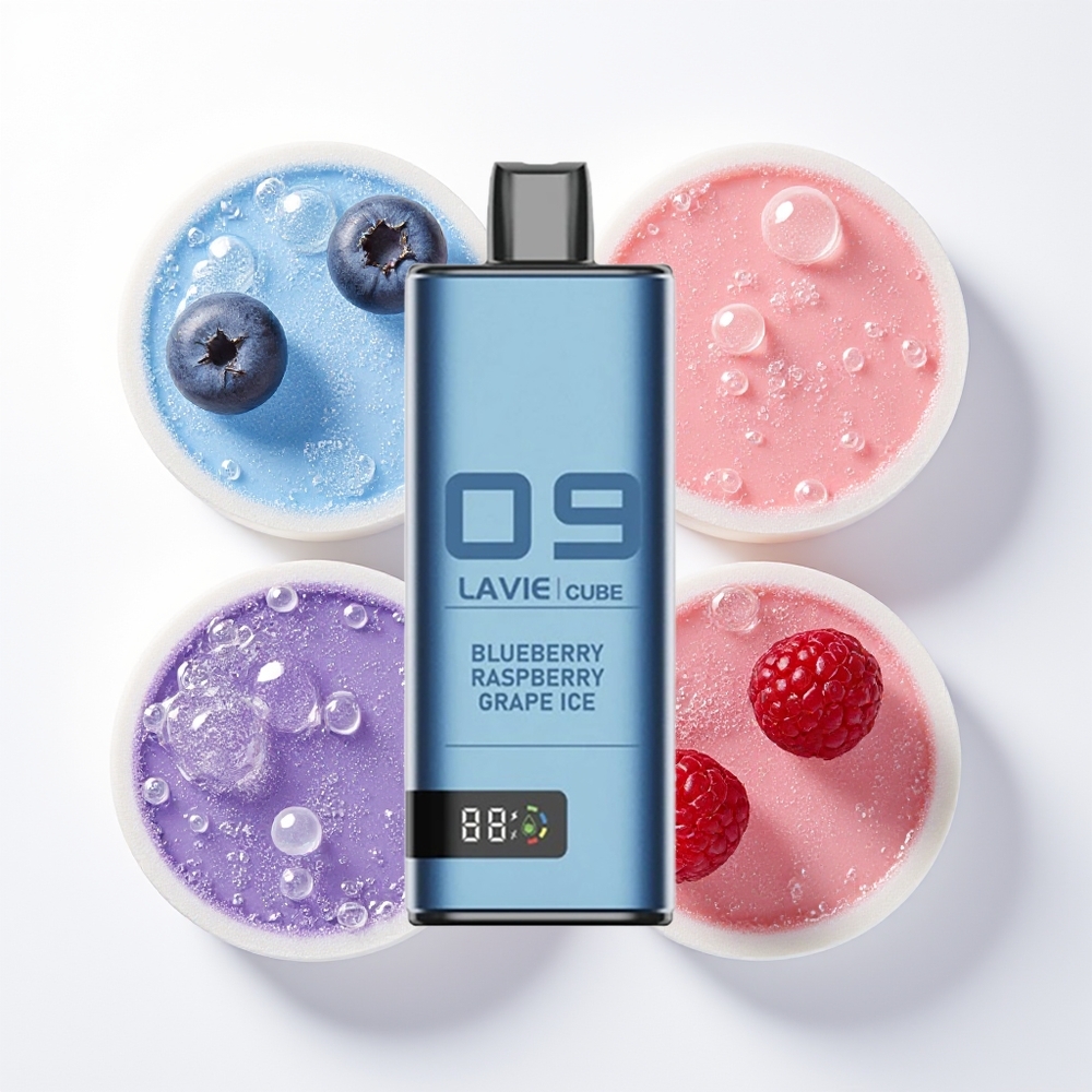 LAVIE Cube 20000 Pūšu Izmestais Veips Zilene Aveņu Vīnogu Ledus 2% 5% 28ML 600mAh Type C