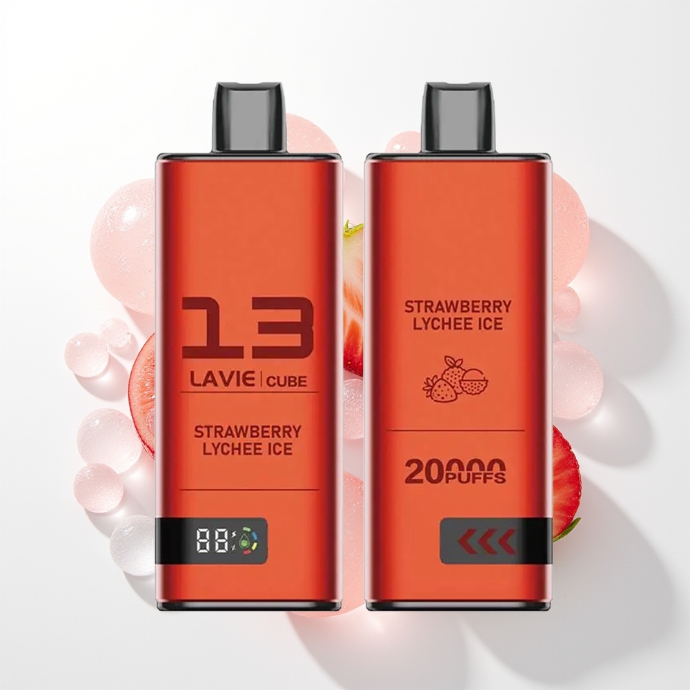 LAVIE Cube 20000 Pūšu Izmetamais Veips Zemeņu Liči Ledus 28ML 5% Type C