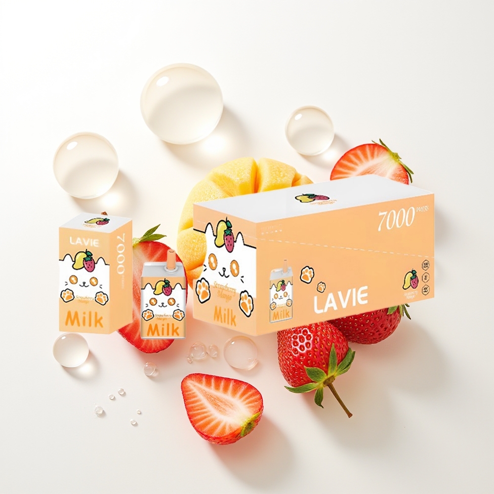 LAVIE Milk 7000 Pūšu Vienreizējās Lietošanas Vape Zemene Mango 16ML 600mAh Type C