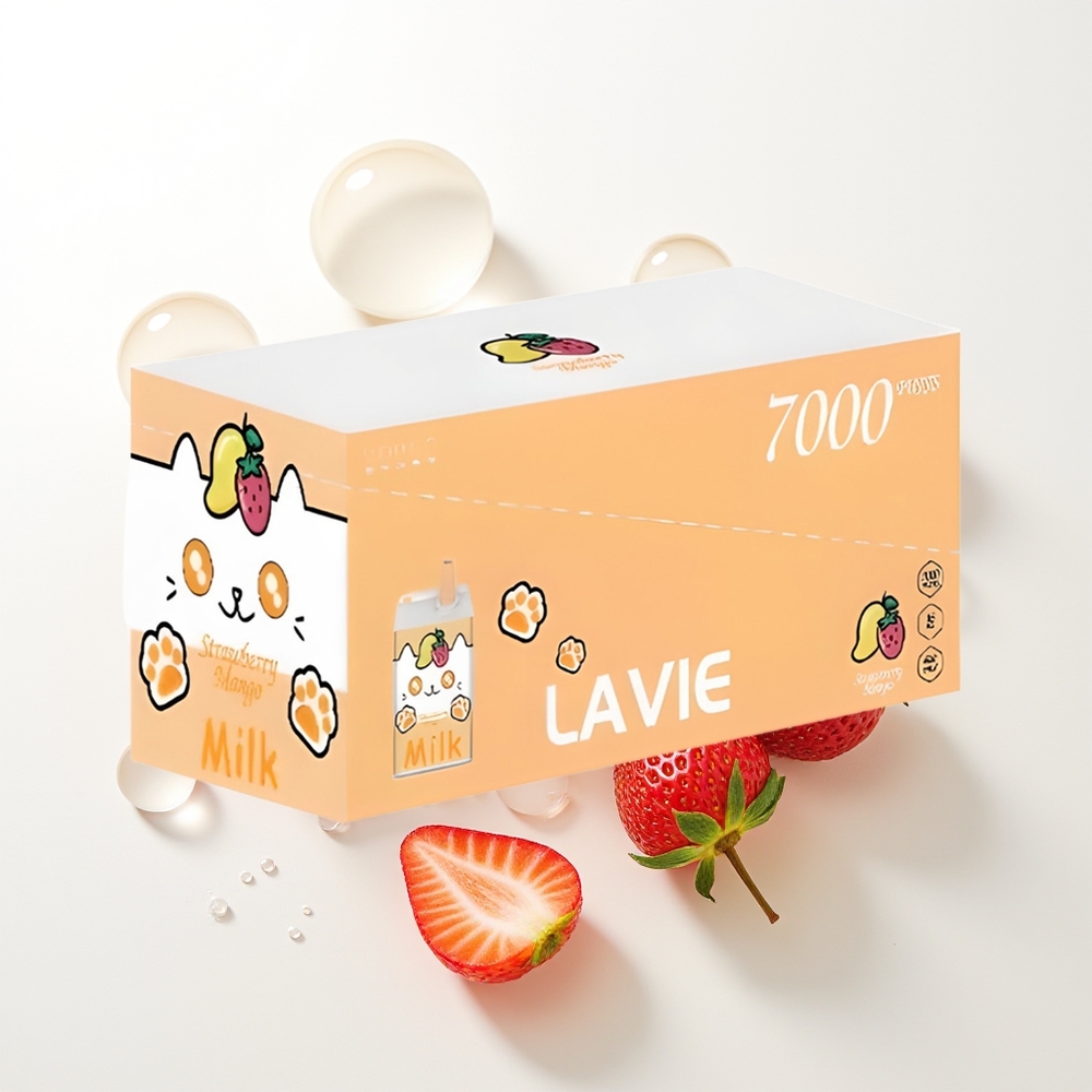 LAVIE Milk 7000 Pūšu Vienreizējās Lietošanas Vape Zemene Mango 16ML 600mAh Type C