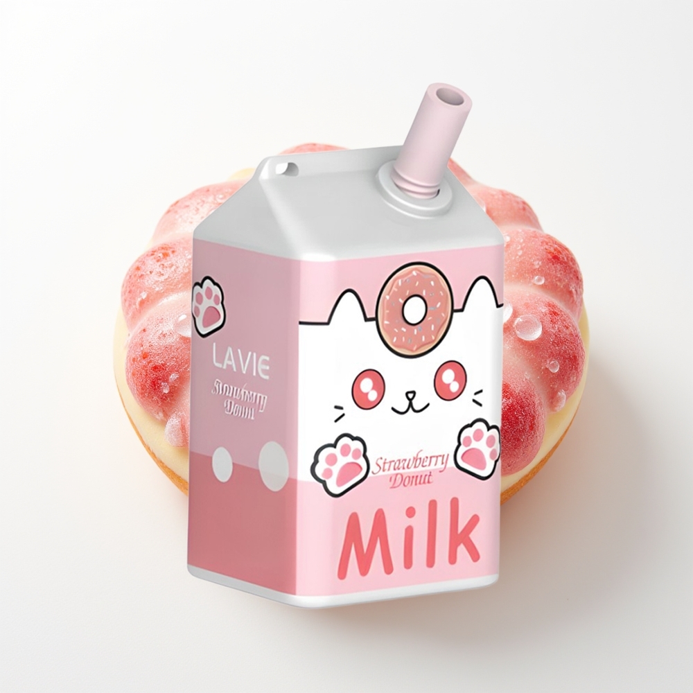 LAVIE Milk 7000 Pūšu Zemeņu Donuts Vienreizējās Lietošanas Vape (0,058 kg, 37x34x65 cm, 16ML, 600mAh, Type C)