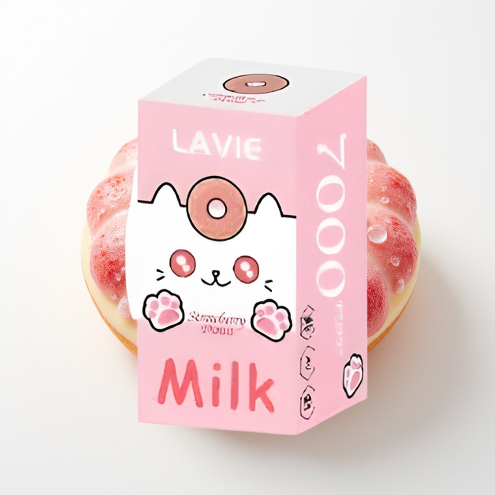 LAVIE Milk 7000 Pūšu Zemeņu Donuts Vienreizējās Lietošanas Vape (0,058 kg, 37x34x65 cm, 16ML, 600mAh, Type C)