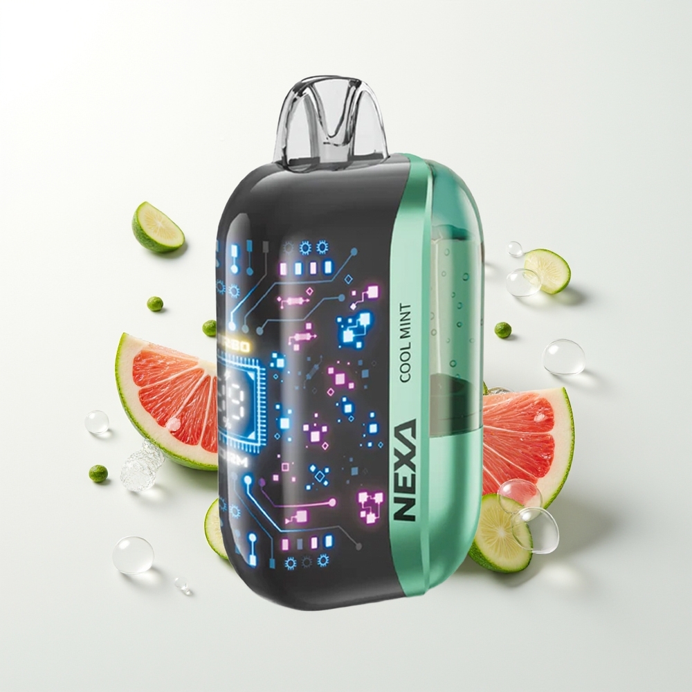 NEXA Ultra 50000 Pūšu Vienreizējās Lietošanas Vape Atdzistina Piparmētra 20ml 800mAh 5% Nikotīna 0.9ohm Dual Mesh 3D Izliektais Ekrāns Type-C Uzlāde