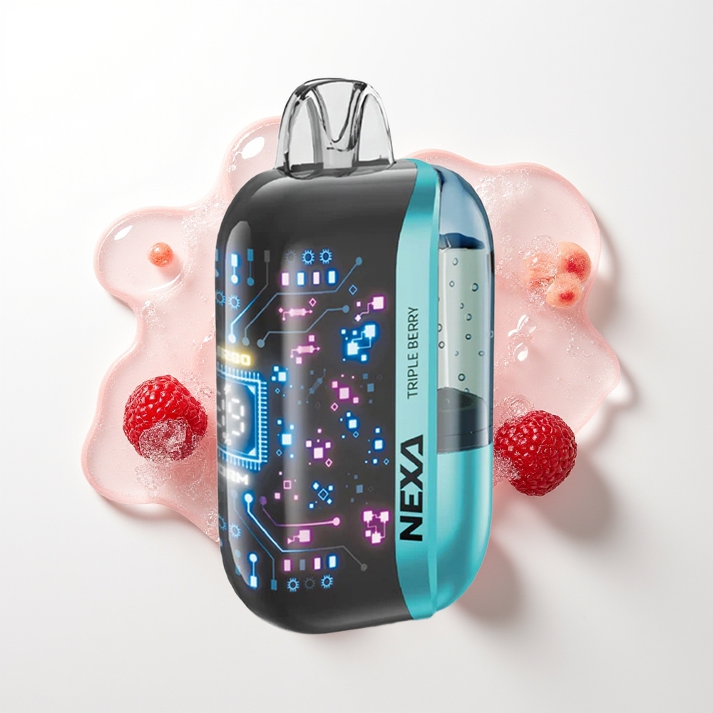 NEXA Ultra 50000 Pūšu Vienreizējās Lietošanas Vape Trīs Ogļu (20ml, 800mAh, 5% Nikotīna, 0.9ohm Dual Mesh, 3D Liektais Ekrāns, Type-C Uzlāde)