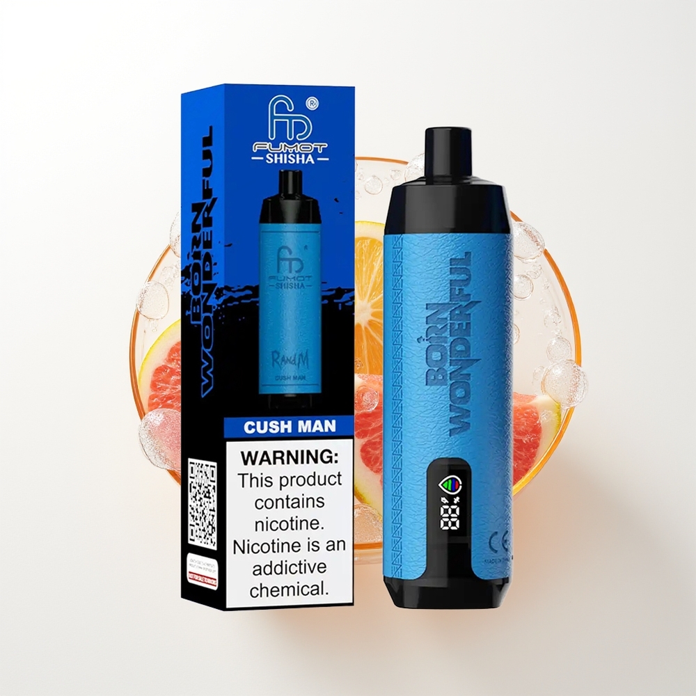 RandM Fumot Shisha 10000 Pūšu Vienreizējās Lietošanas Vape Cush Man LED Indikators 18ml e šķidrums 850mAh baterija 0.6ohm siets Tipa-C ports 0.5% nikotīna