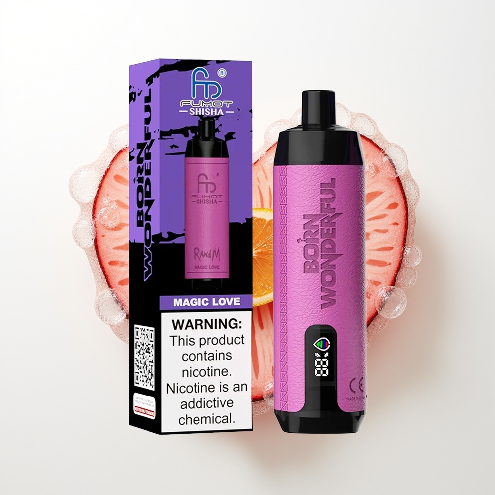 RandM Fumot Shisha 10000 Pūšu Vienreizējās Lietošanas Vape Magiskā Mīlestība ar LED Indikatoru, 18ml e-šķidruma, 850 mAh Akumulatoru, 0.6ohm Mesh Spoli, Type-C Portu, 0.5% Nikotīna Satura