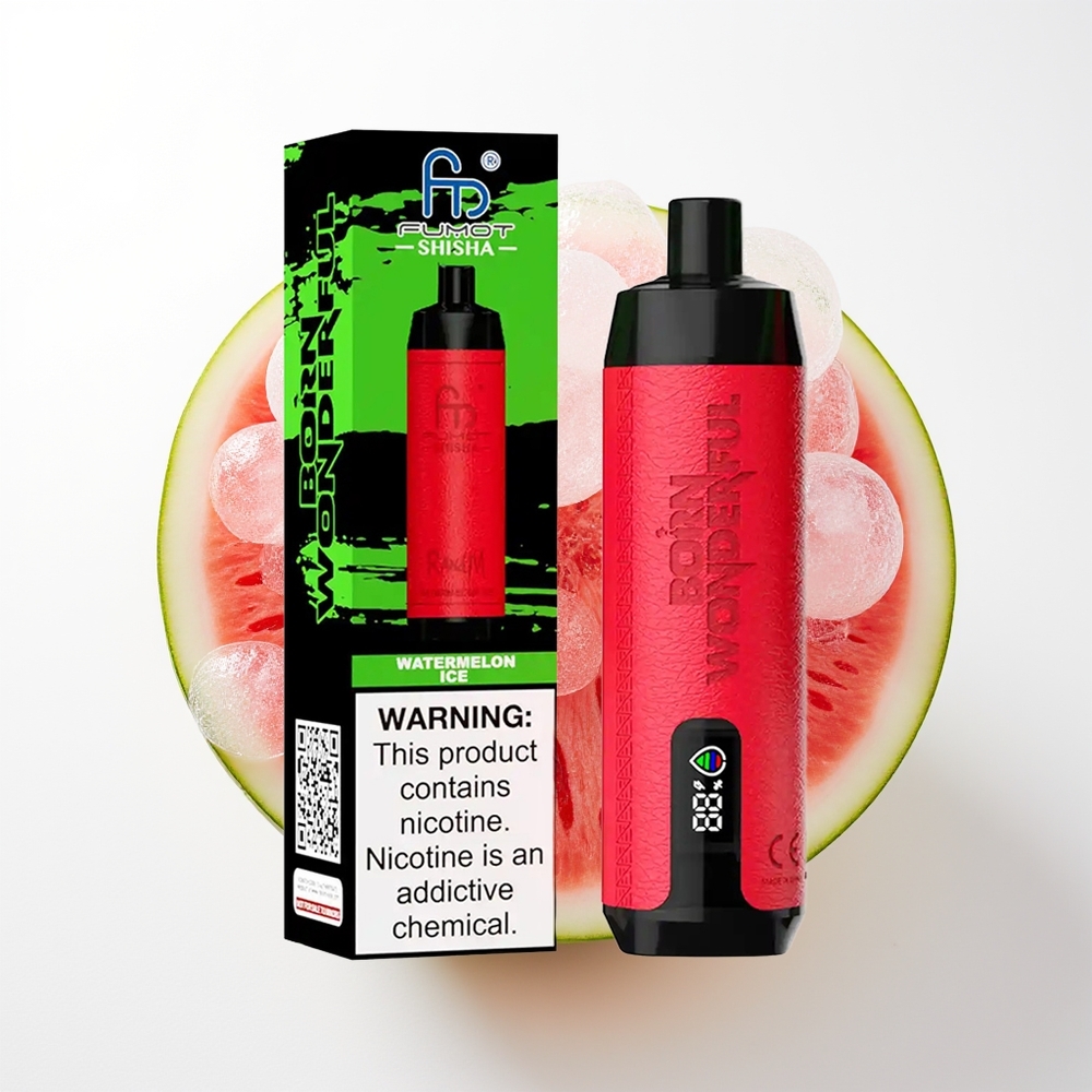 RandM Fumot Shisha 10000 Puffs Vienreizējās Lietošanas Vape Arbūzu Ledus ar LED Indikatoru, 18ml e-šķidrums, 850 mAh Akumulators, 0.6ohm Mesh Spole, Type-C Port, 0.5% Nikotīna Saturs