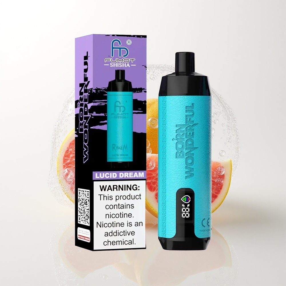 RandM Fumot Shisha 10000 Puffs Vienreizējās Lietošanas Vape Gaišā Sapņa 18ml LED 850mAh 0.6ohm Type-C 0.5% Nikotīns
