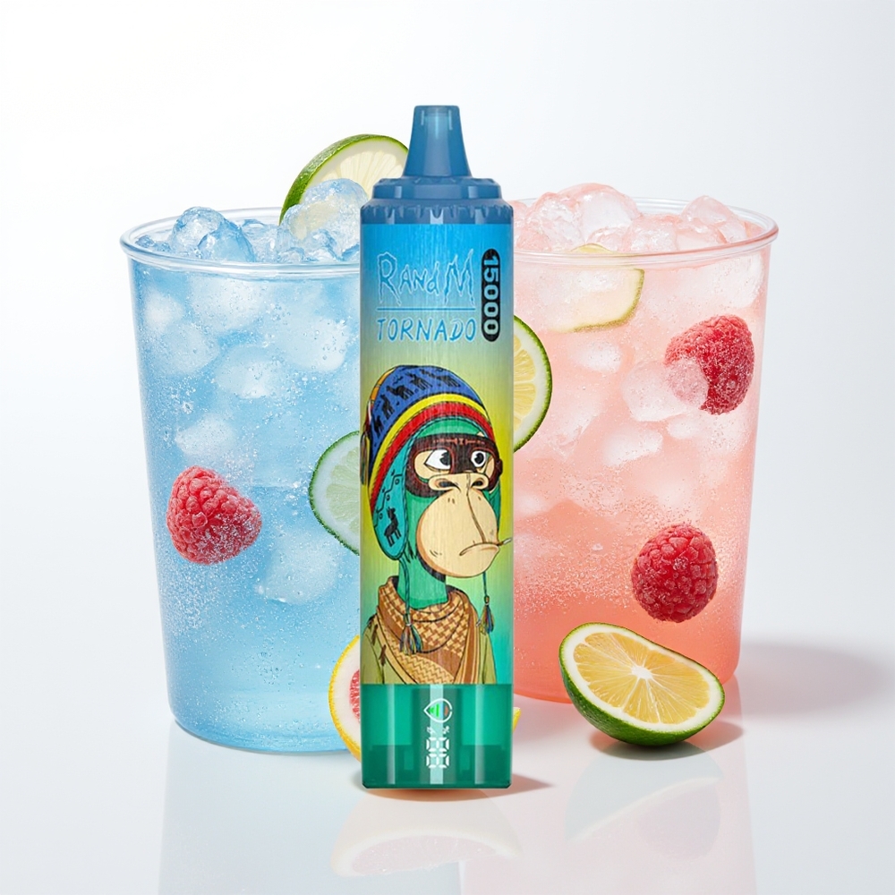 RandM Fumot Tornado 15000 Pūšanas Zilā Aveņu Limonāde 25ml 850mAh 0.9Ω Mesh Type-C LCD