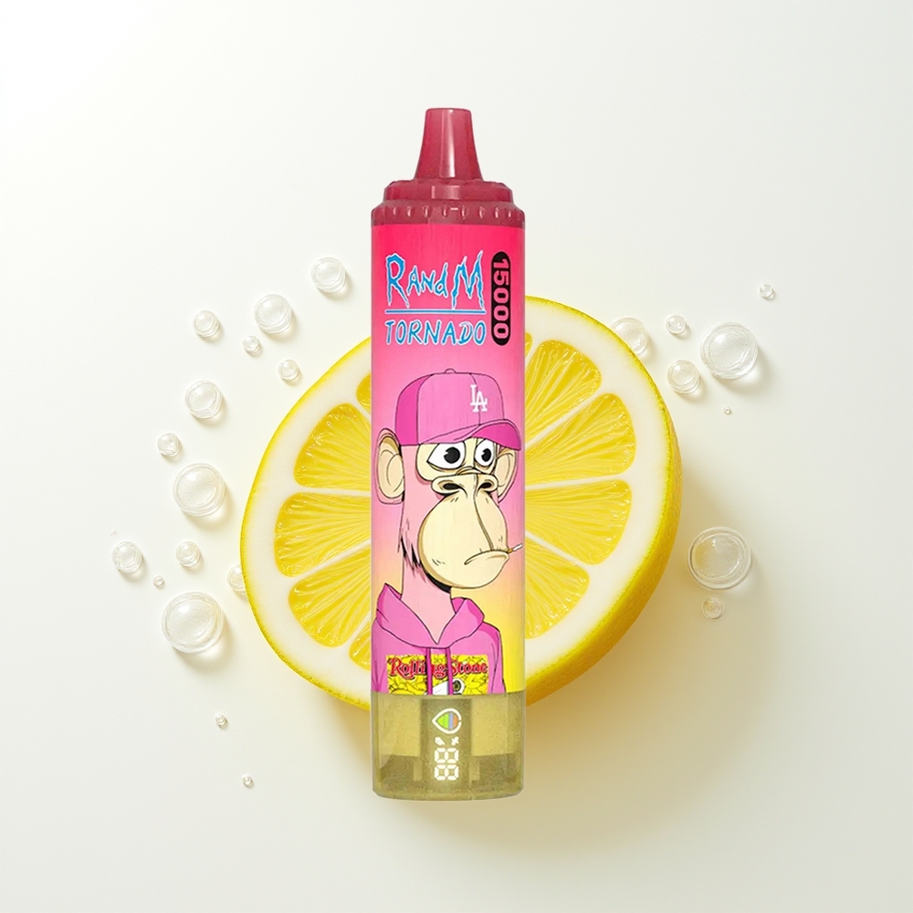 RandM Fumot Tornado 15000 Pūšu Citrons Vienreizējās Lietošanas Vape ar 25ml šķidruma, 850mAh bateriju, 0.9 Ohm Mesh Coil