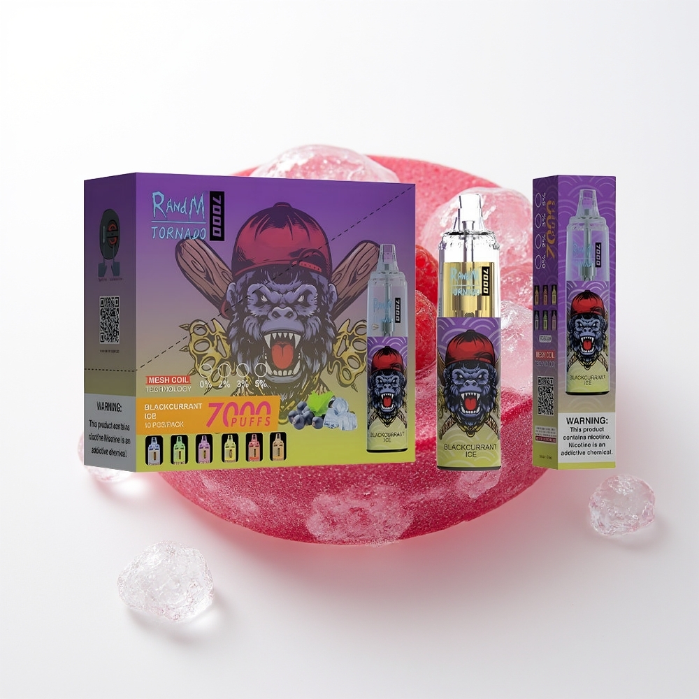 RandM Fumot Tornado 7000 Ieskūpieni Melnais Upene Ledus 14ML 850MAH Mēslojuma Spole Type-C RGB Gaisma Gaiss-Regulējams