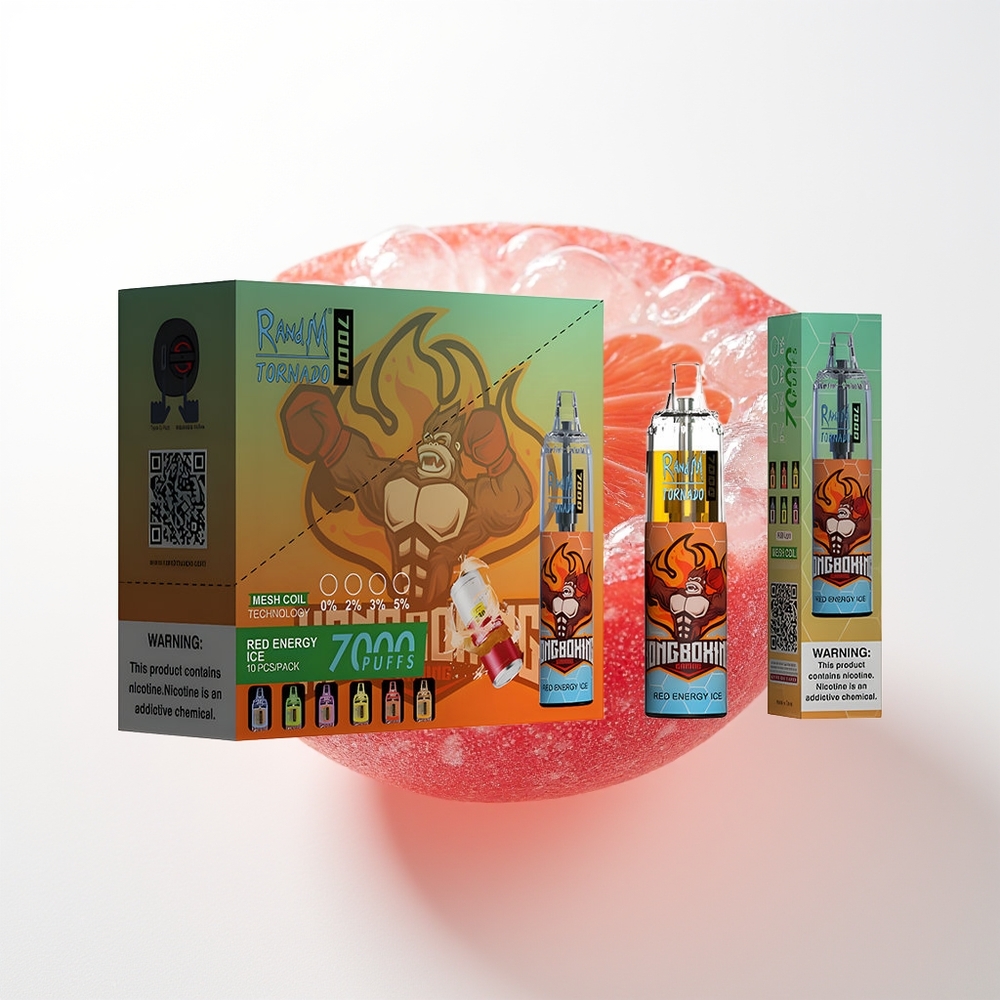 RandM Fumot Tornado 7000 Pūšas Sarkanais Enerģijas Ledus 14ML Mēsas Spole 850MAH Type-C RGB Gaisma Gaiss-Regulējams