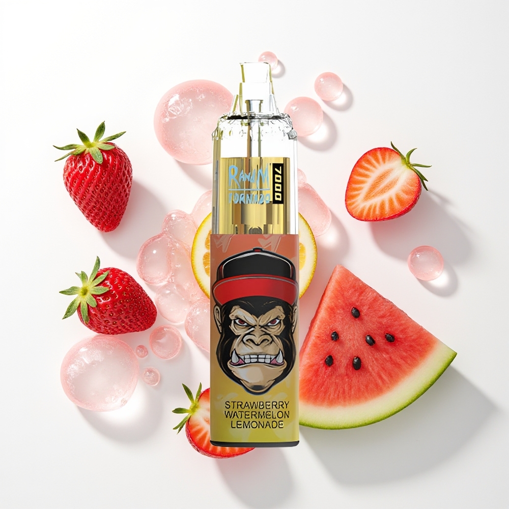 RandM Fumot Tornado 7000 Pūfi Zemeņu Arbūzu Limonāde 14ML 850MAH Mēsliņš Type-C RGB Gaisma Gaisa-Regulējams