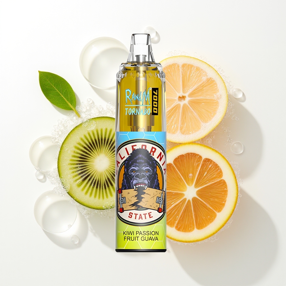 RandM Fumot Tornado 7000 Pūšu Vienreizējās Lietošanas Vape Kivi Pasifluks Guava 14ML 850MAH Mēsla Spole Type-C Port RGB Gaisma Gaisa Regulēšana