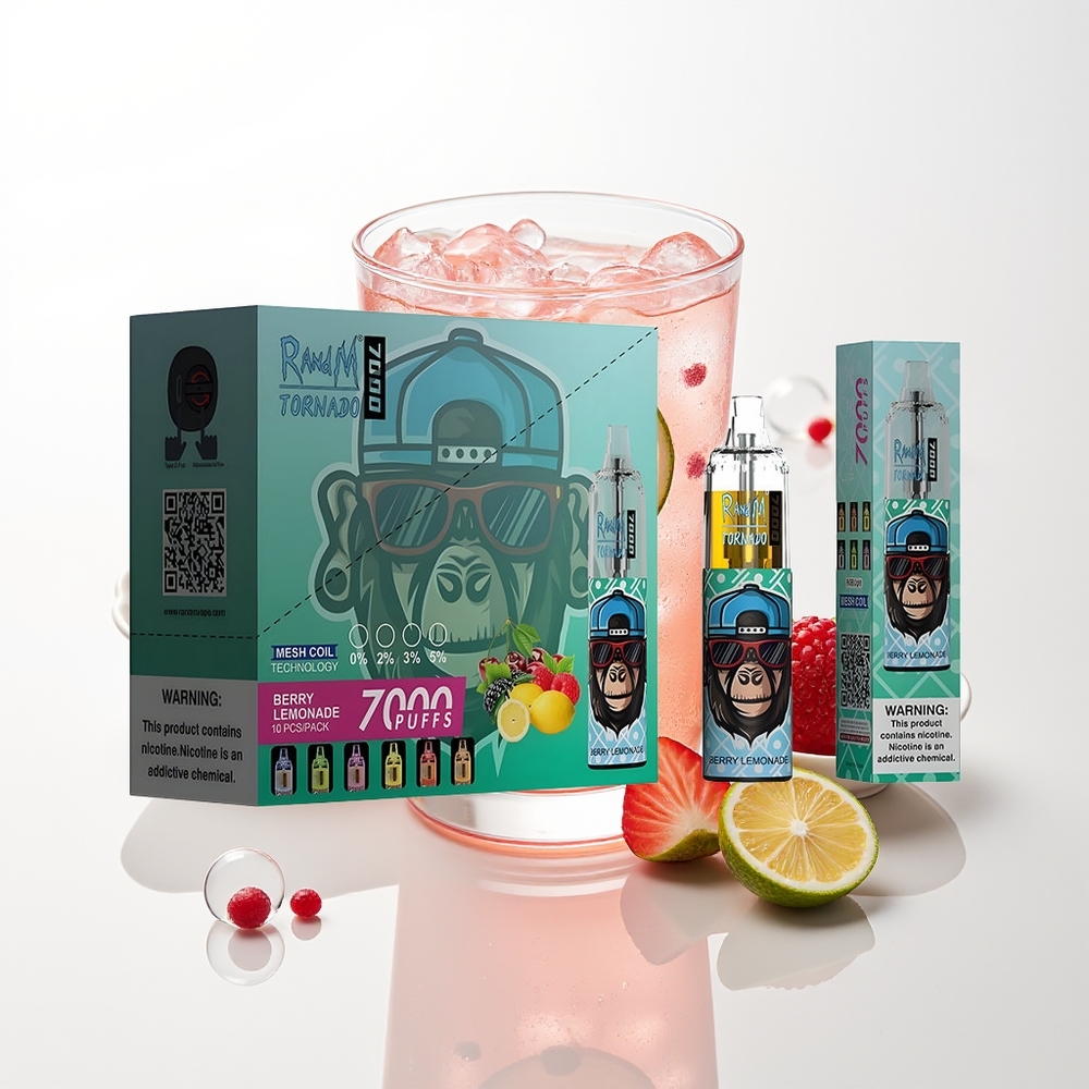 RandM Fumot Tornado 7000 Puffi Ogļu Limonāde 14ML 850MAH Type-C RGB Gaisma